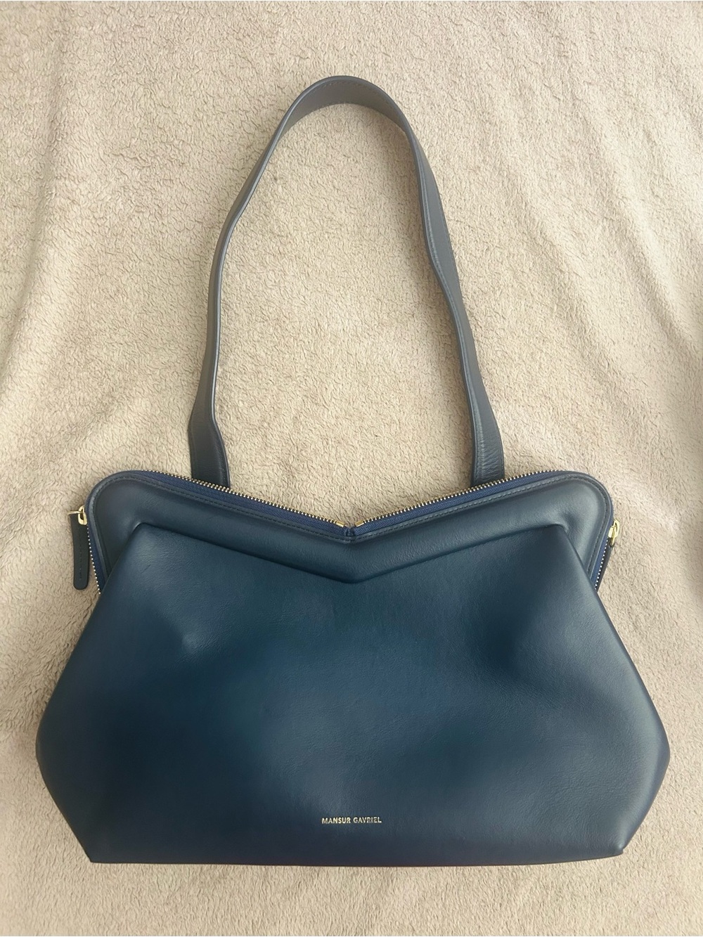 Mansur Gavriel M FRAME navy blue shoulder bag - Picture 7 of 11